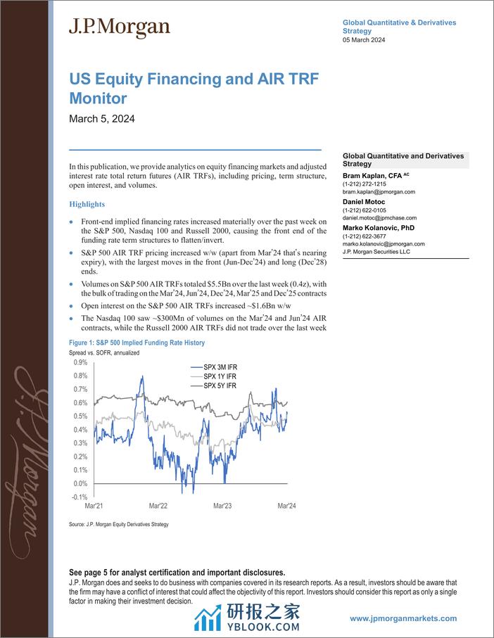 JPMorgan-US Equity Financing and AIR TRF Monitor March 5, 2024-106872193 - 第1页预览图