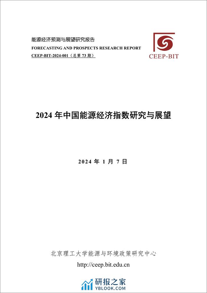 2024年中国能源经济指数研究及展望 - 第1页预览图