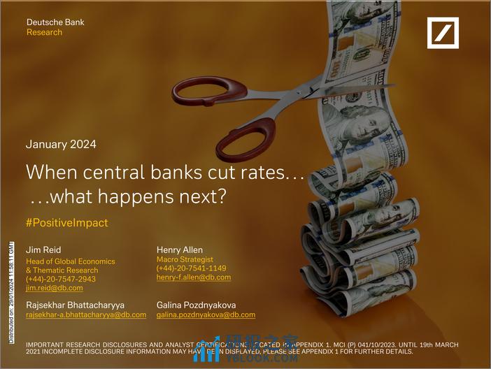 Deutsche Bank-Thematic Research Monthly Chartbook When central banks cut...-106205113 - 第1页预览图