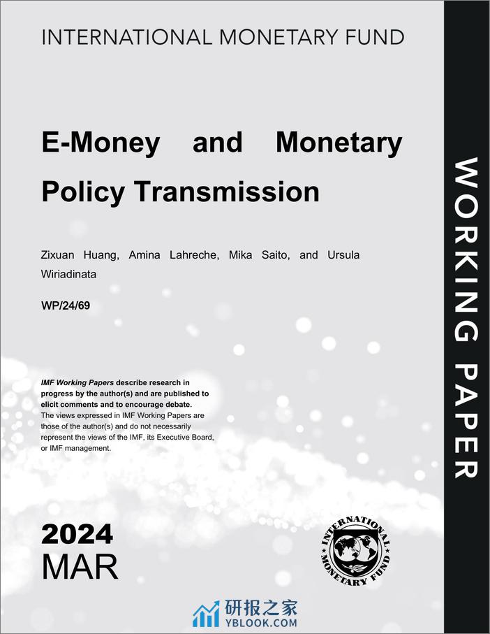 IMF-电子货币与货币政策传导（英）-2024.3-46页 - 第1页预览图