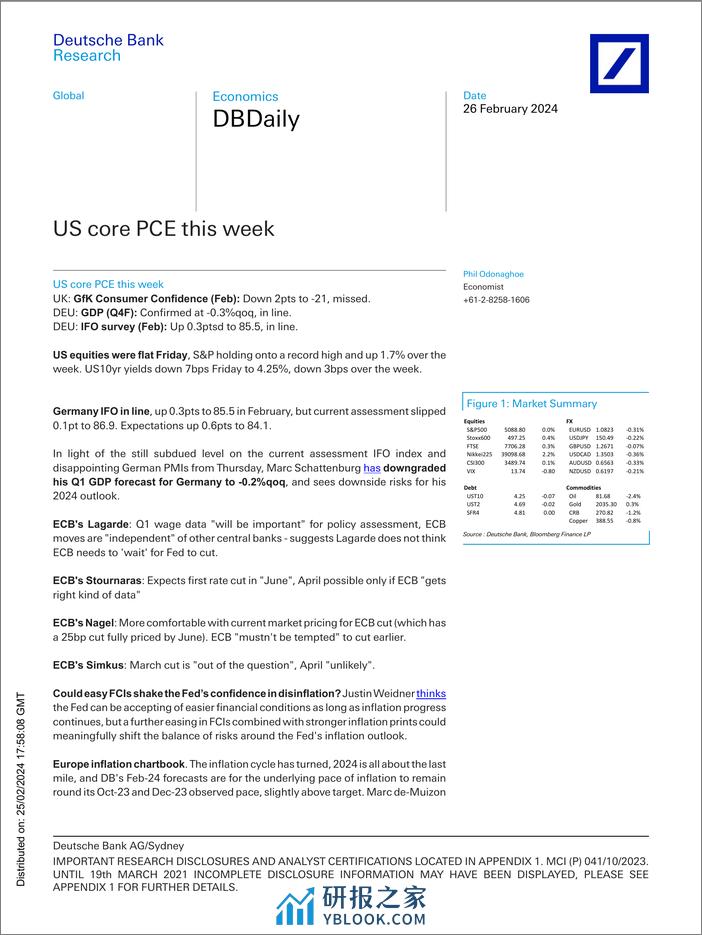 Deutsche Bank-DBDaily US core PCE this week-106700685 - 第1页预览图
