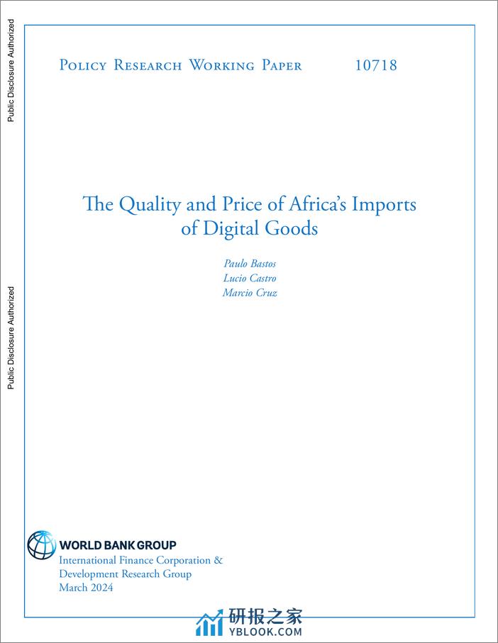 世界银行-非洲数字商品进口的质量和价格（英）-2024.3-47页 - 第1页预览图