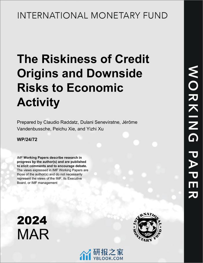 IMF-信贷来源的风险与经济活动的下行风险（英）-2024.3-53页 - 第1页预览图