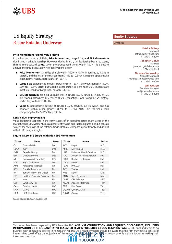 UBS Equities-US Equity Strategy _Factor Rotation Underway_ Palfrey-107250147 - 第1页预览图