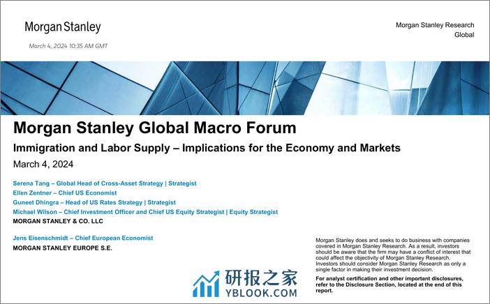 Morgan Stanley Fixed-Morgan Stanley Global Macro Forum Immigration and Labor Sup...-106842725 - 第1页预览图